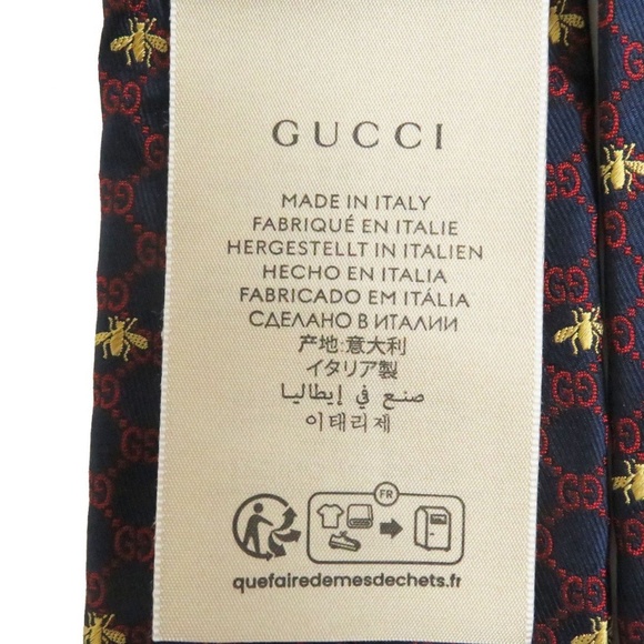Gucci Silk Bee Logo Neck Tie - Picture 7 of 7